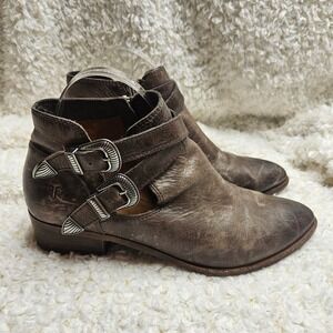 Frye Ray Western Double Buckle Shooties Ankle Boots sz 9